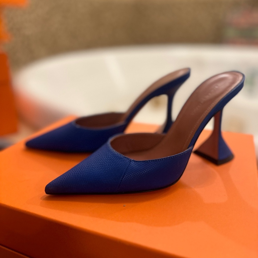 Alaia Blue Mules